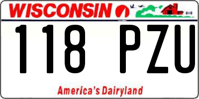 WI license plate 118PZU