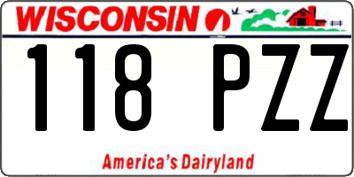 WI license plate 118PZZ