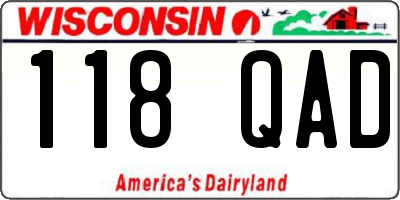 WI license plate 118QAD