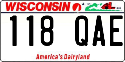 WI license plate 118QAE
