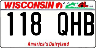 WI license plate 118QHB