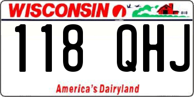 WI license plate 118QHJ