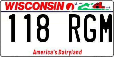 WI license plate 118RGM