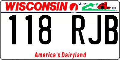 WI license plate 118RJB