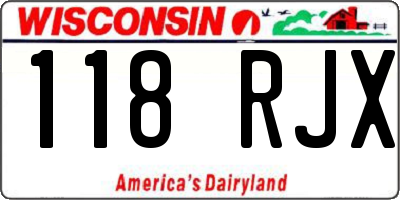 WI license plate 118RJX