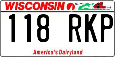WI license plate 118RKP
