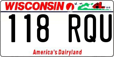 WI license plate 118RQU