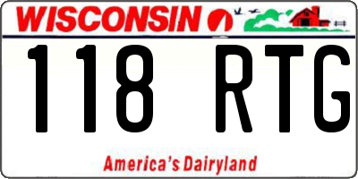 WI license plate 118RTG