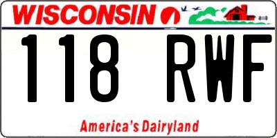 WI license plate 118RWF