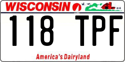 WI license plate 118TPF
