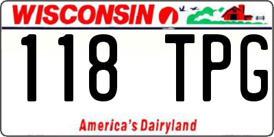 WI license plate 118TPG