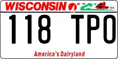 WI license plate 118TPO