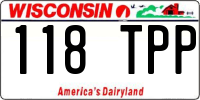 WI license plate 118TPP