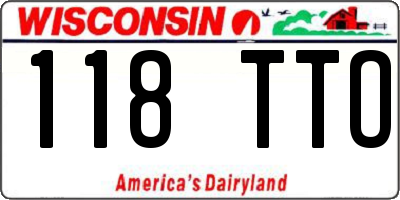 WI license plate 118TTO