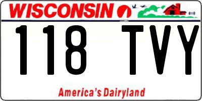WI license plate 118TVY
