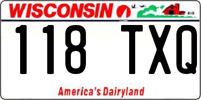 WI license plate 118TXQ