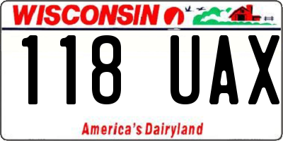 WI license plate 118UAX