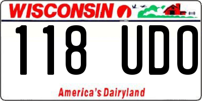 WI license plate 118UDO