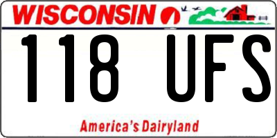 WI license plate 118UFS