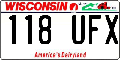 WI license plate 118UFX