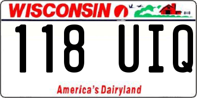 WI license plate 118UIQ