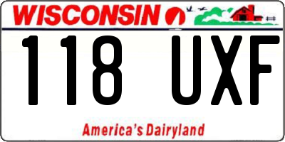 WI license plate 118UXF