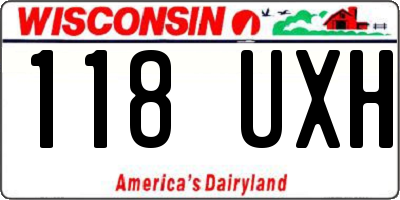 WI license plate 118UXH