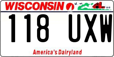 WI license plate 118UXW