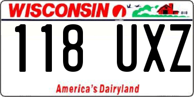WI license plate 118UXZ