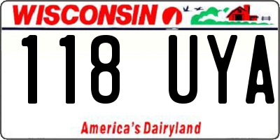 WI license plate 118UYA