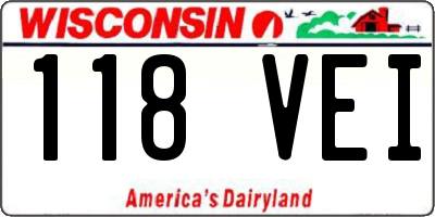 WI license plate 118VEI