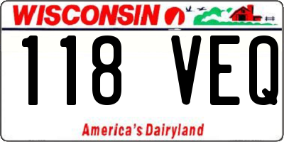 WI license plate 118VEQ
