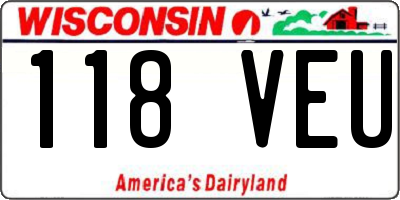 WI license plate 118VEU
