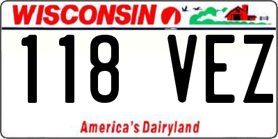 WI license plate 118VEZ
