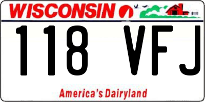 WI license plate 118VFJ