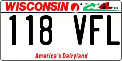 WI license plate 118VFL