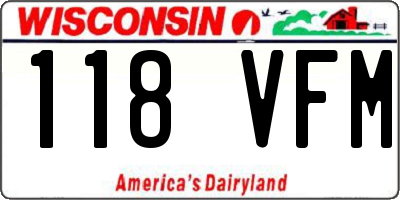 WI license plate 118VFM