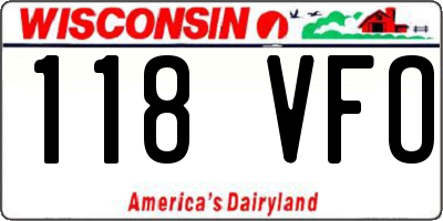 WI license plate 118VFO