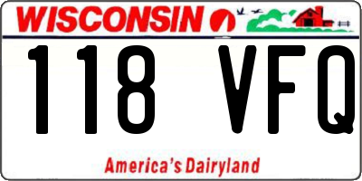 WI license plate 118VFQ