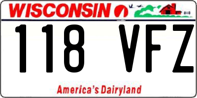 WI license plate 118VFZ