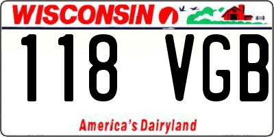 WI license plate 118VGB