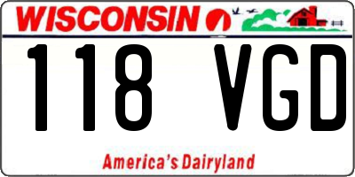 WI license plate 118VGD