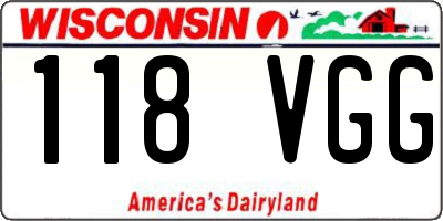 WI license plate 118VGG