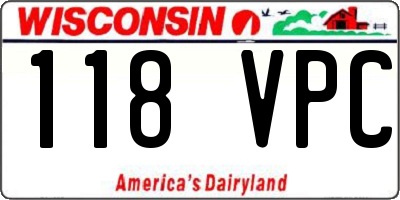 WI license plate 118VPC
