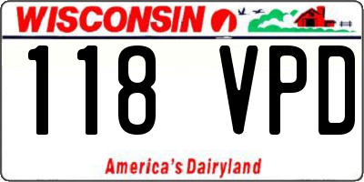 WI license plate 118VPD