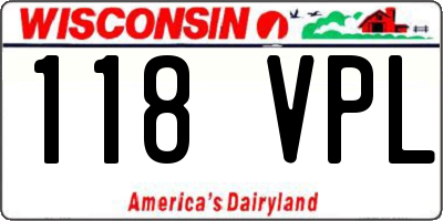 WI license plate 118VPL