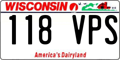WI license plate 118VPS