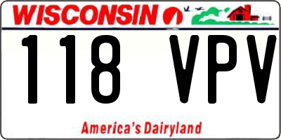 WI license plate 118VPV