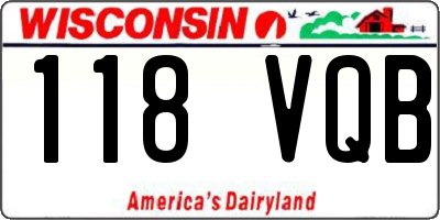 WI license plate 118VQB