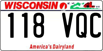 WI license plate 118VQC